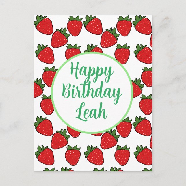 Strawberry Birthday Party Theme    Postcard (Front)