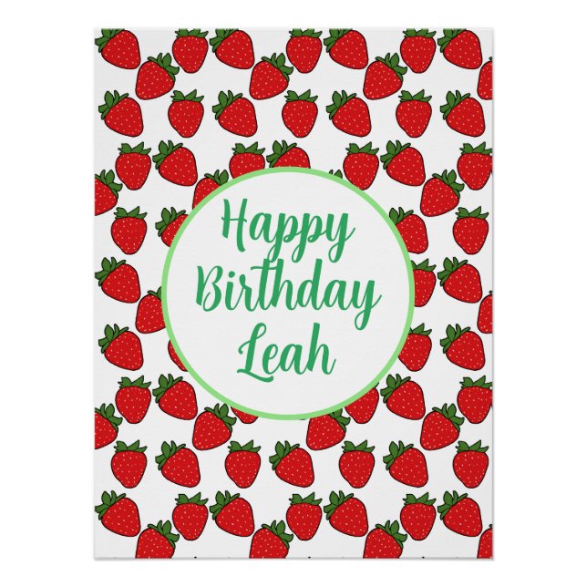 Strawberry Birthday Party Theme    Poster (Front)