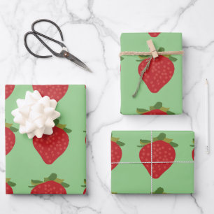Strawberry Birthday Summer Strawberries Wrapping Paper Sheet