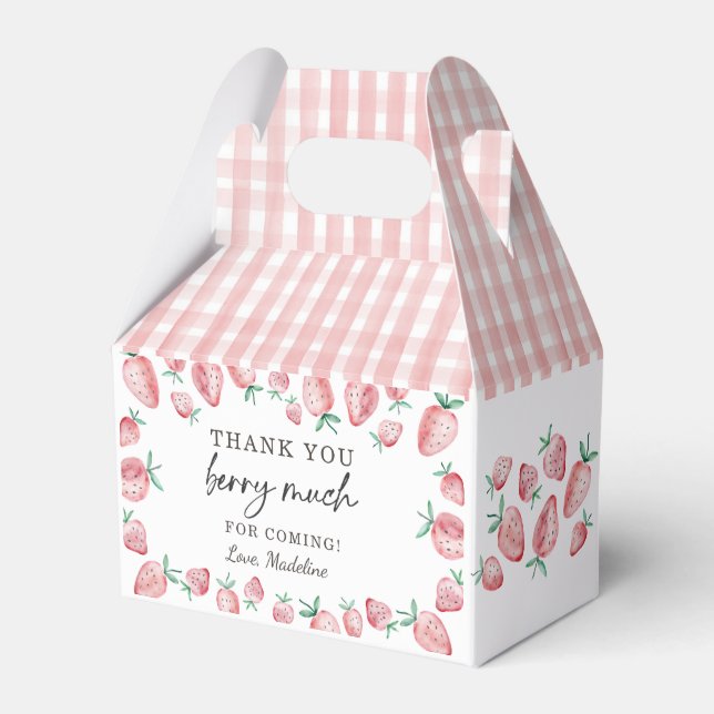 Strawberry Birthday Thank You Berry Much Sweet Fav Favour Box (Front Side)