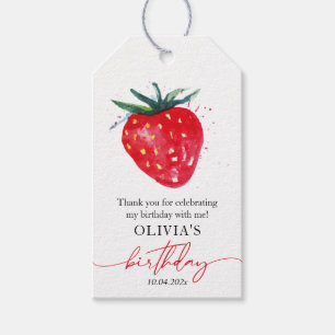 Strawberry Birthday Thank you Favour Gift Tag 