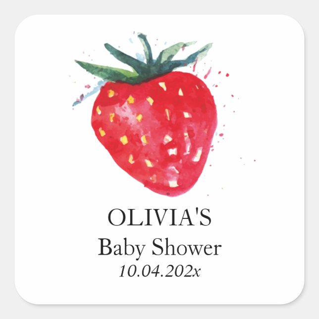 Strawberry Birthday Thank you Favour Gift Tag  (Front)