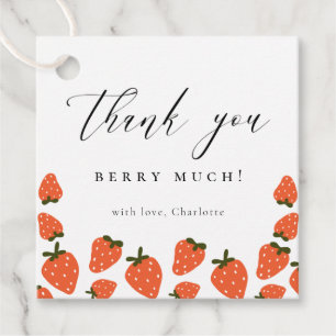 Strawberry Birthday Theme Thank You Favour Tags