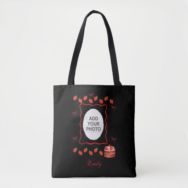 Strawberry Birthday Tote Bag Gift (Front)