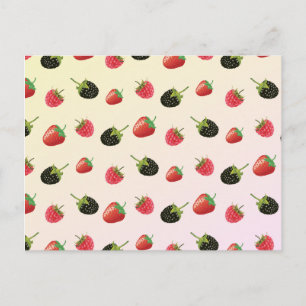 Strawberry, Blackberry, Raspberry: delicious fruit Postcard
