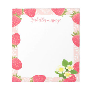 Strawberry Blank Peach Notepad