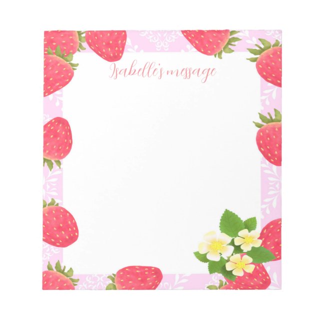 Strawberry Blank Pink Notepad (Front)