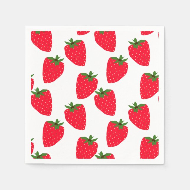 Strawberry bliss, fresh fruit pattern napkin (Front)