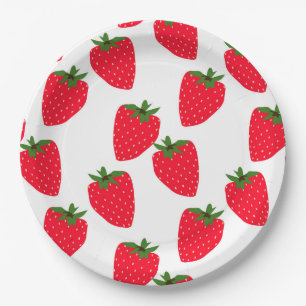 Strawberry bliss, fresh fruit pattern paper plate