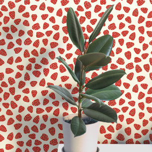 Strawberry Block Print Heritage Cottage Style Wallpaper