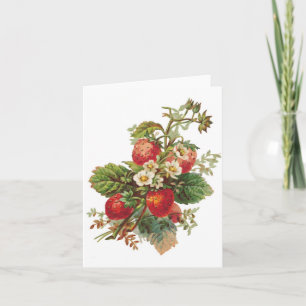 Strawberry Blooms Customisable Card