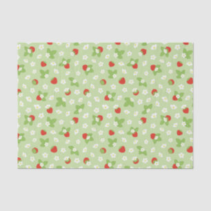 Strawberry Blossom Green, Red and White Tissue Paper