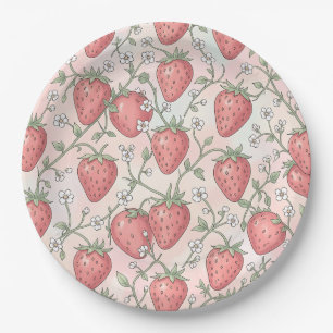 Strawberry Blossom Pastel Paper Plate