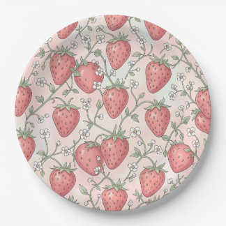 Strawberry Blossom Pastel Paper Plate