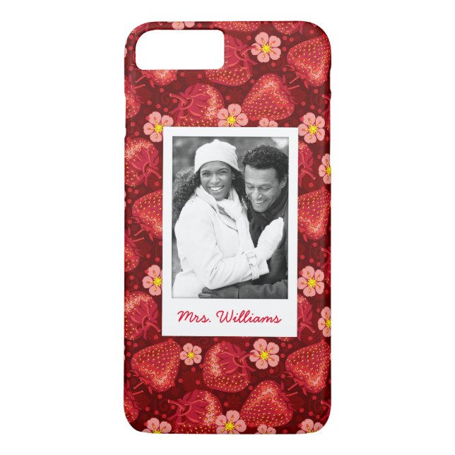 Strawberry Blossom Pattern | Monogram Case-Mate iPhone Case (Back)