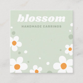 Strawberry blossom retro light green earring card