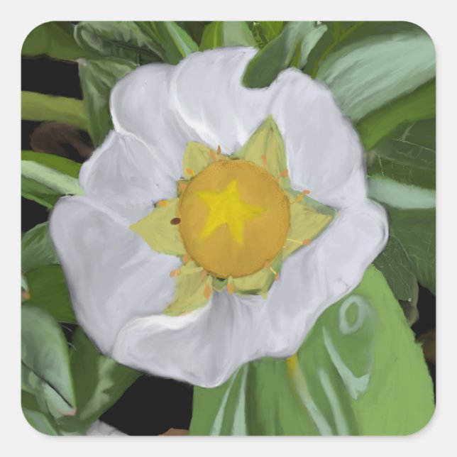 Strawberry Blossom Square Sticker (Front)