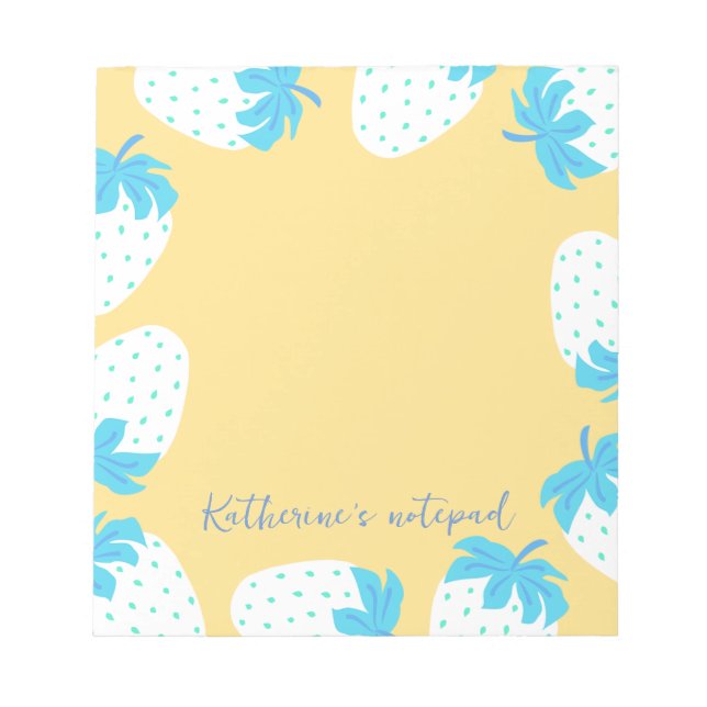 Strawberry Blue Yellow Notepad (Front)