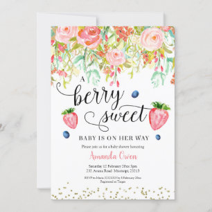 Strawberry Blueberry Baby Shower Invitation