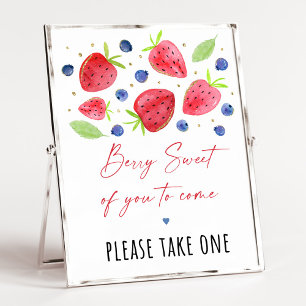 Strawberry Blueberry Birthday Favour Sign