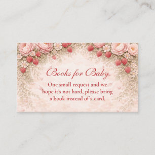 Strawberry Blush Floral Books for Baby Enclosure Card