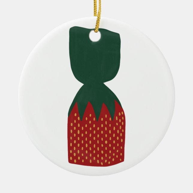 Strawberry Bon Bons Candies Ceramic Tree Decoration (Front)