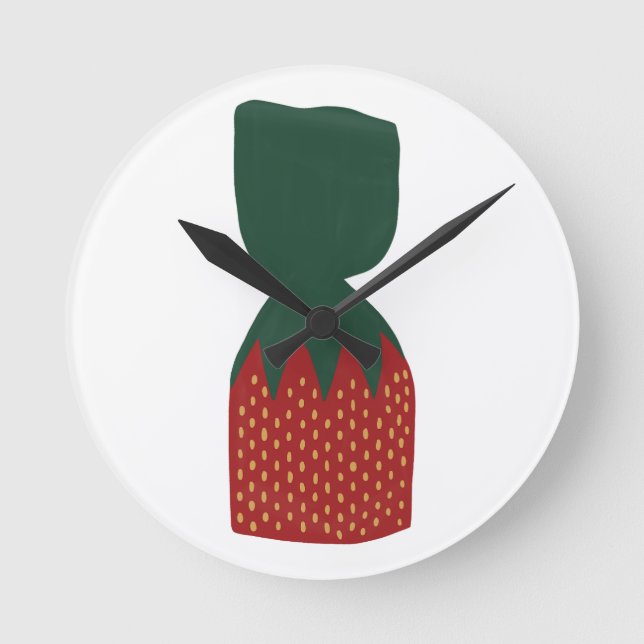 Strawberry Bon Bons Candies Round Clock (Front)