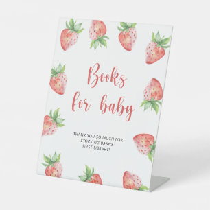 Strawberry - books for baby pedestal sign