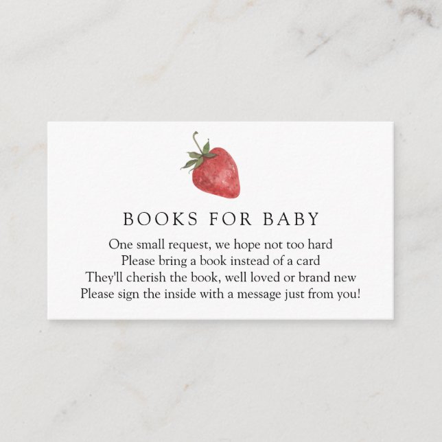 Strawberry Books for Baby Request Enclosure Card (Front)