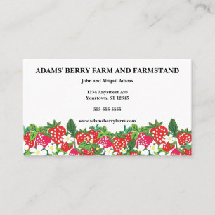 Strawberry Border Berry Farm U-Pick Farmstand Business Card