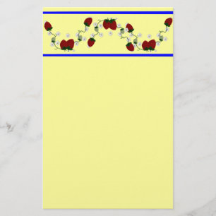 Strawberry Border Stationery