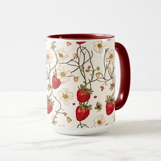 Strawberry Botanical Mug (Front Right)