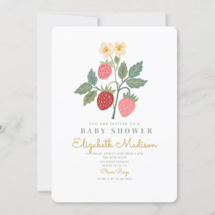 Strawberry Bouquet Blossom Baby Shower  Invitation