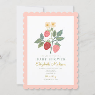 Strawberry Bouquet Blossom Baby Shower  Invitation