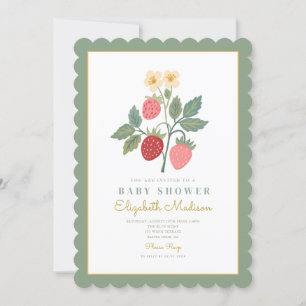 Strawberry Bouquet Blossom Baby Shower  Invitation