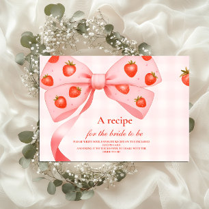 Strawberry Bow Bridal Shower Enclosure Card