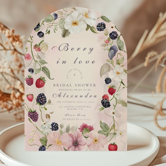 Strawberry Bow Bridal Shower Invitation (Creator Uploaded)