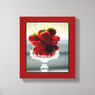 Strawberry Bowl Wrapped Canvas
