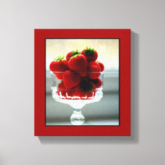 Strawberry Bowl Wrapped Canvas