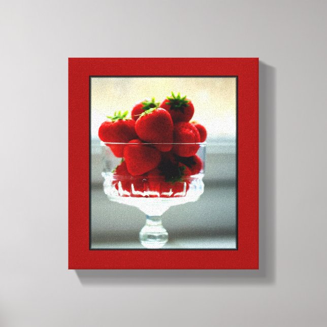 Strawberry Bowl Wrapped Canvas (Front)