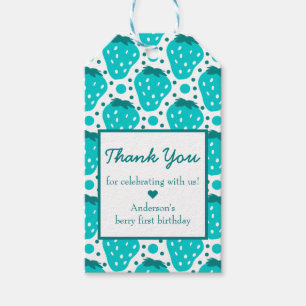 Strawberry Boy First Birthday Party Thank You Gift Tags
