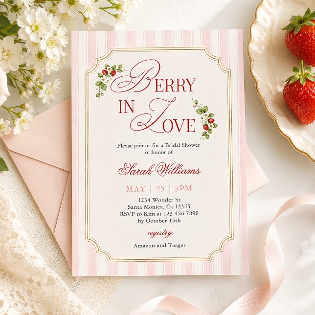 Strawberry Bridal Shower  Invitation (Creator Uploaded)