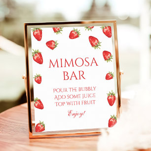 Strawberry Bridal Shower Mimosa Bar Poster