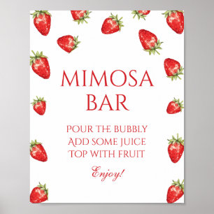 Strawberry Bridal Shower Mimosa Bar  Poster