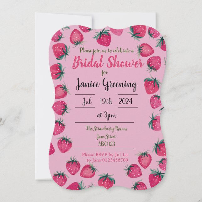 Strawberry Bridal Shower Summer picnic (Front)