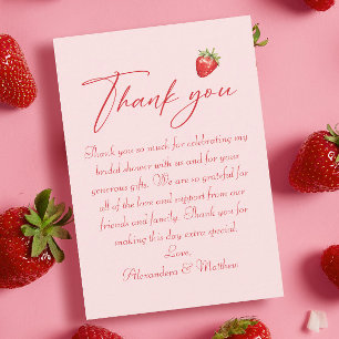 Strawberry Bridal Shower Thank You Card