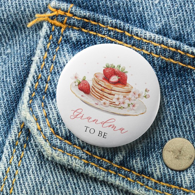 Strawberry Brunch Baby Shower Grandma To Be Button (Creator Uploaded)