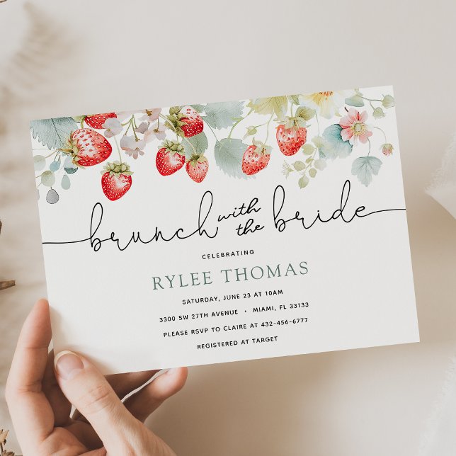 Strawberry Brunch with the Bride Shower Invitation (Creator Uploaded)