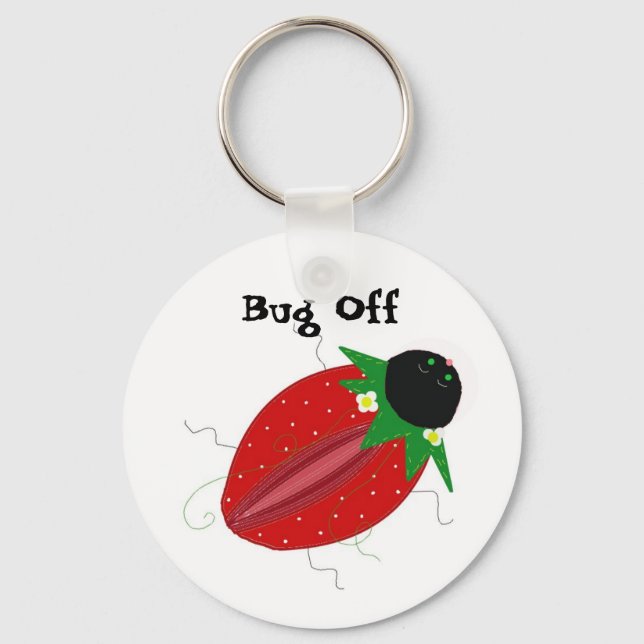 Strawberry Bug - Bug Off Key Ring (Front)