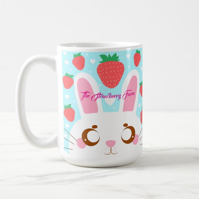 Strawberry Bunny Coffee Mug (Left)